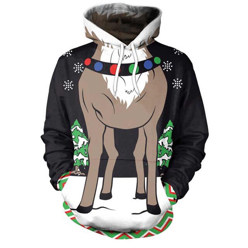 Christmas Reindeer Hoodie Women - Dream Couple Top - Casual Wear - Flexible Fit: L / Gold