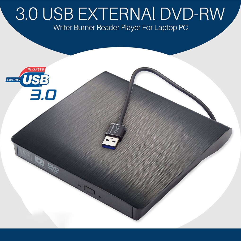 Leitor de dvd externo portátil com entrada usb 3.0, drive óptico, cd rom, desktop, pc, laptop, tablet, promoção