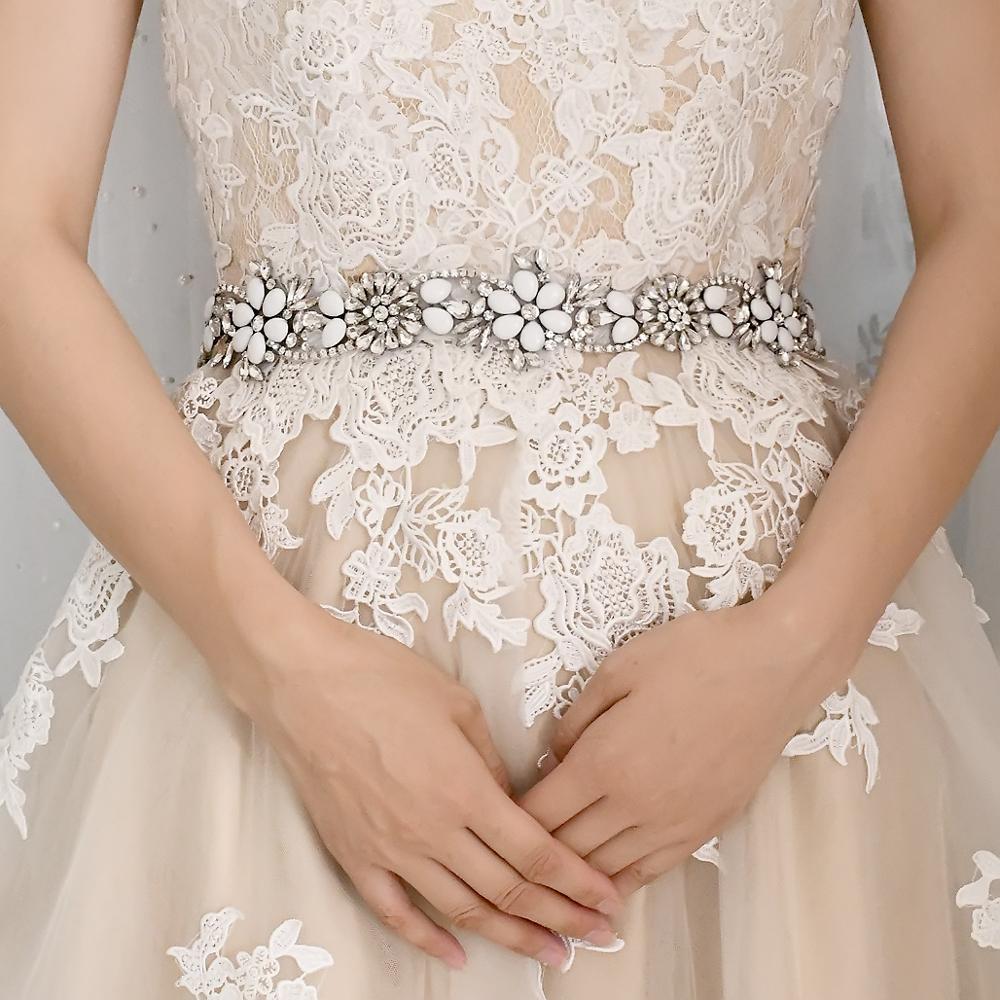 TRiXY S431 Elegante Silber Strass Gürtel Hochzeit Gürtel Schärpe Braut Gürtel für Frauen Brautjungfer Gürtel Juwel Gürtel für Braut Bund