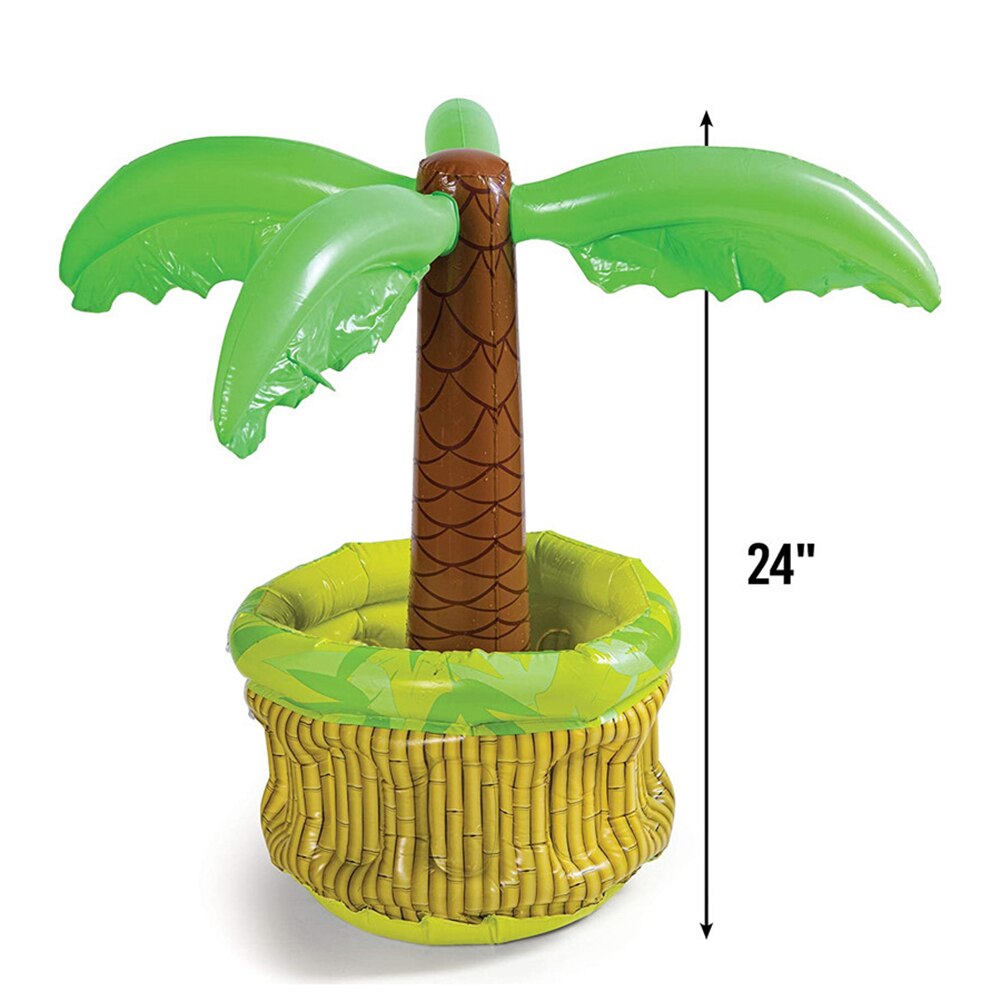 24inch Summer Swimming Pool Party Drinks Ice Bucket Coconut Palm Tree Inflatable Pool Float Beer Whiskey Drinking Cooler