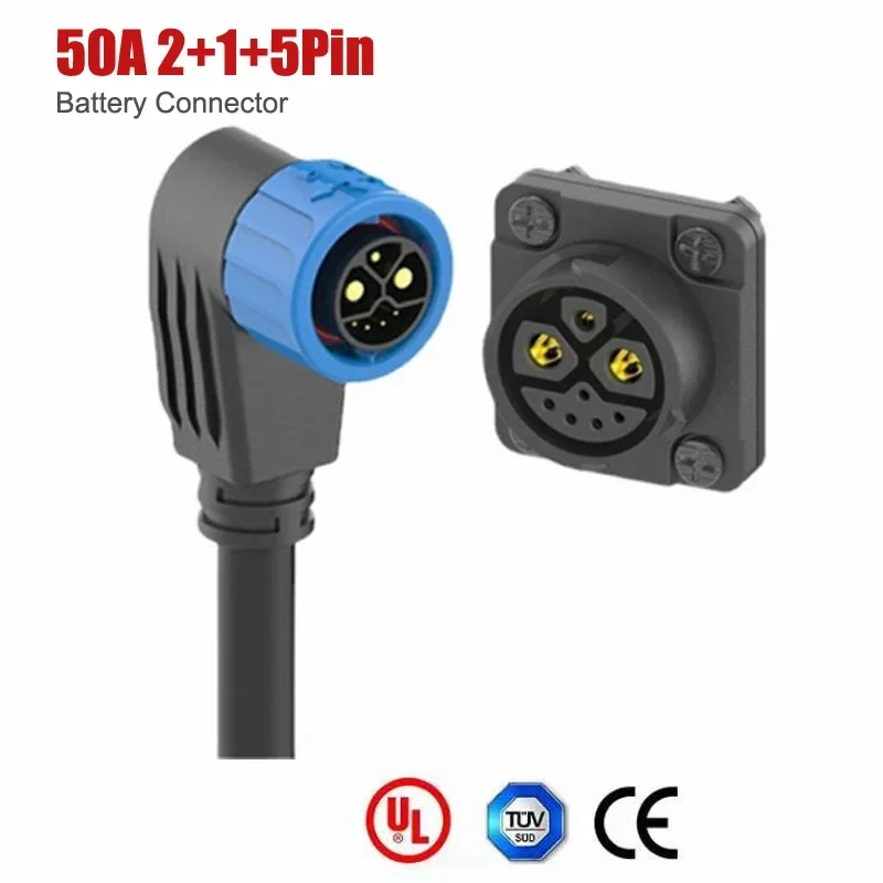 50A M23 2 + 1 + 5 Batterie Stecker IP67 Elektrische Motorrad Ladegerät Steckdose Männlich Weiblich E-Fahrrad Lithium-Batterie Ladung Hafen