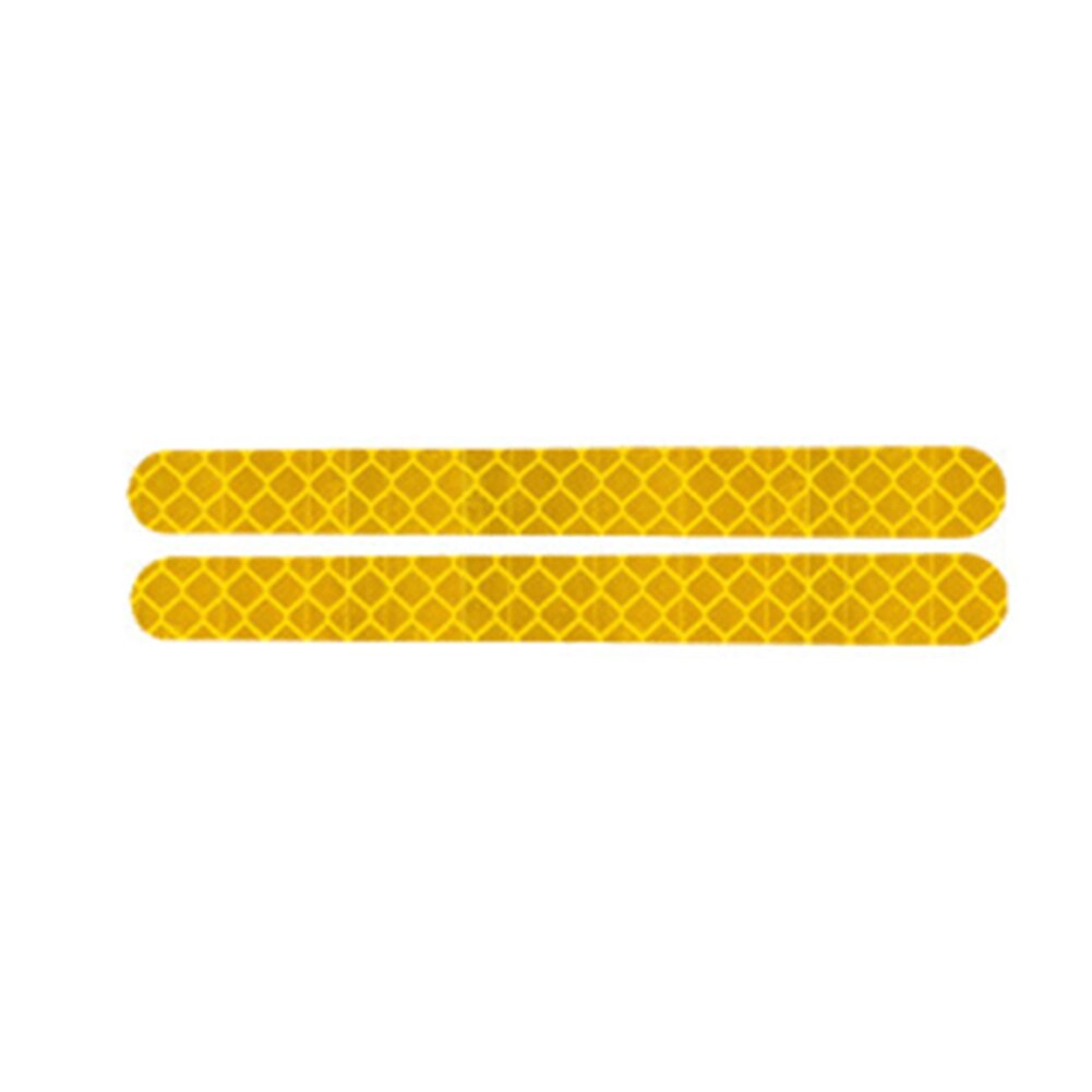 Car Stickers 2Pcs Car Reflector Rearview Mirror Reflective Sticker Truck Vehicle Strip Tape Car Exterior Reflective Strips: Yellow