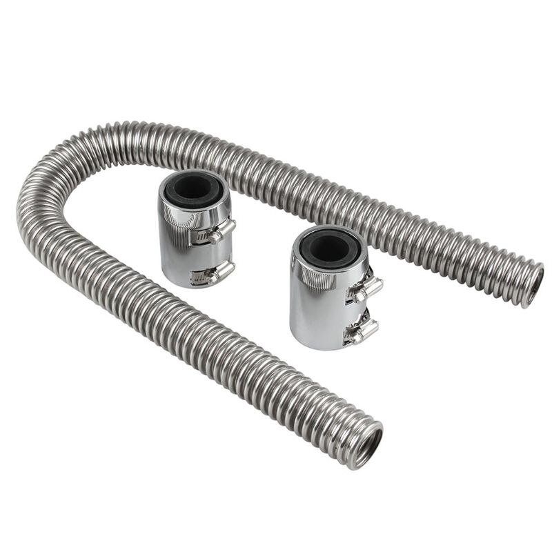 Universal Flexible upper/lower car radiator hose kit and stainless steel with chrome-plated cap: 36