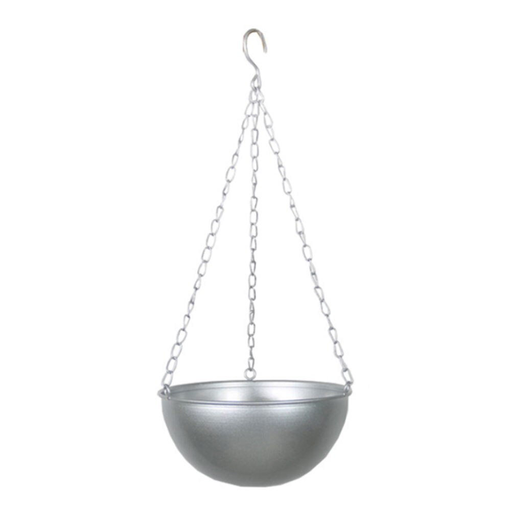 3 Type Metal Hanging Baskets Chain Hanging Basket Flowerpot Balcony Swinging Flower Pot Beautiful Balcony 2022: A Silver Pot