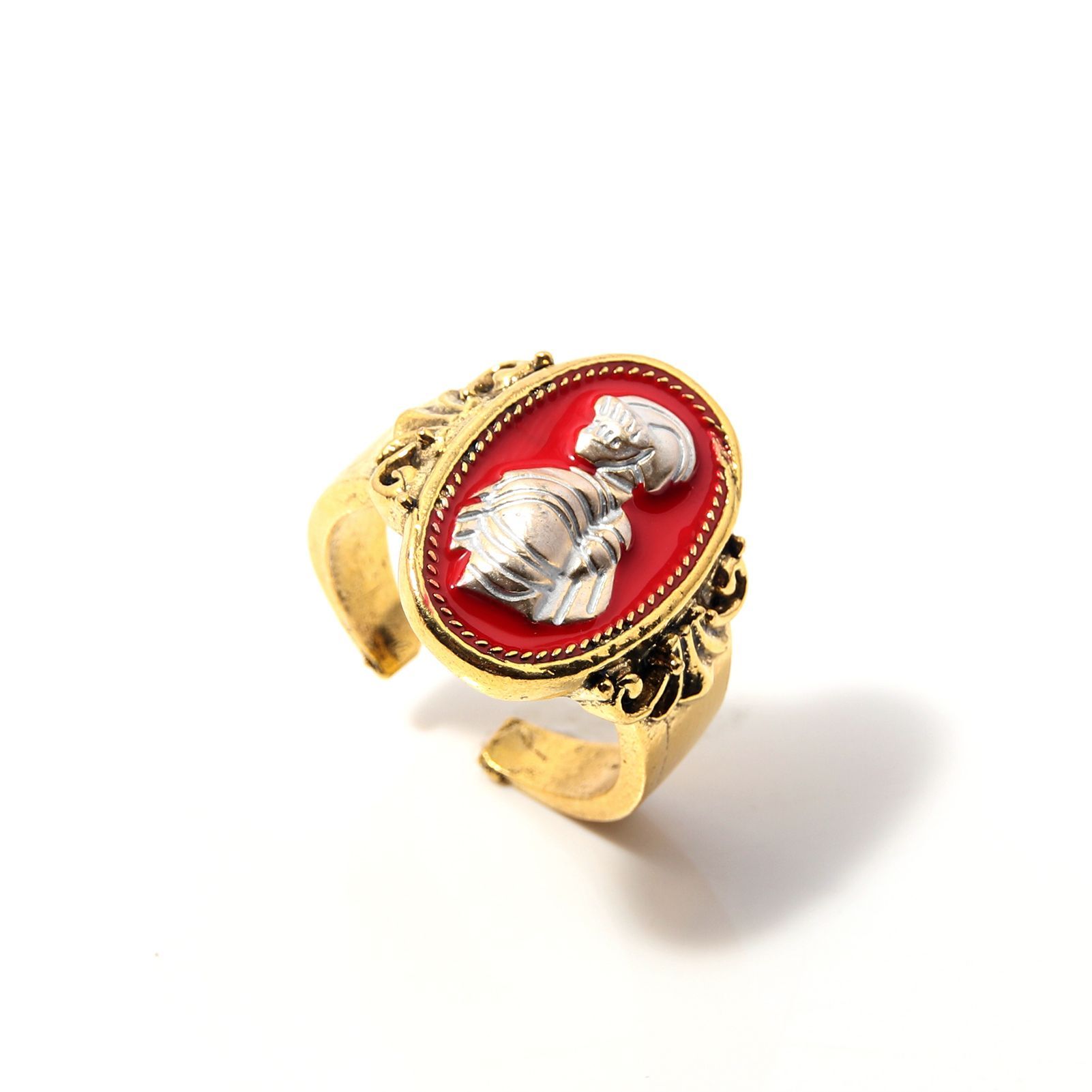 Game Dark Souls Ring Black Red Sapphire Vintage Style Ring Adjustable Metal Rings For Women Men Cosplay Jewelry Accessories: Pink