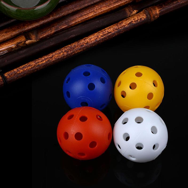 50 Stuks 40Mm Golf Training Ballen Plastic Luchtstroom Hollow Met Gat Golfballen Outdoor Golf Practice Ballen Golf Accessoires