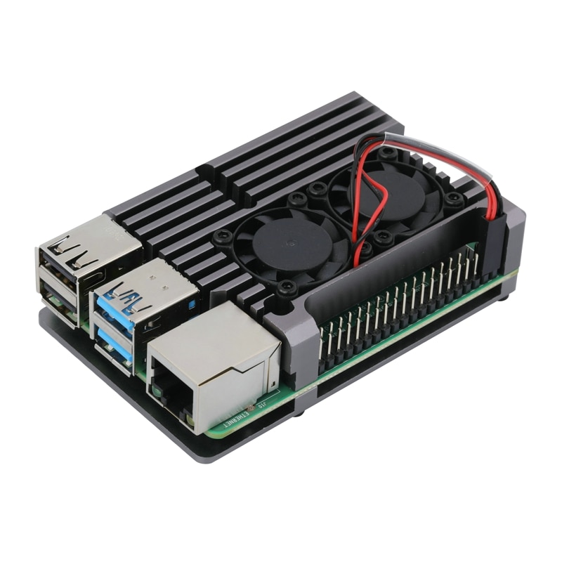 Raspberry Pi 4 Metalen Omhulsel Aluminium Case Gary Behuizing Cooling Cover Met Dual Fan Optioneel Voor Rpi 4 Model B