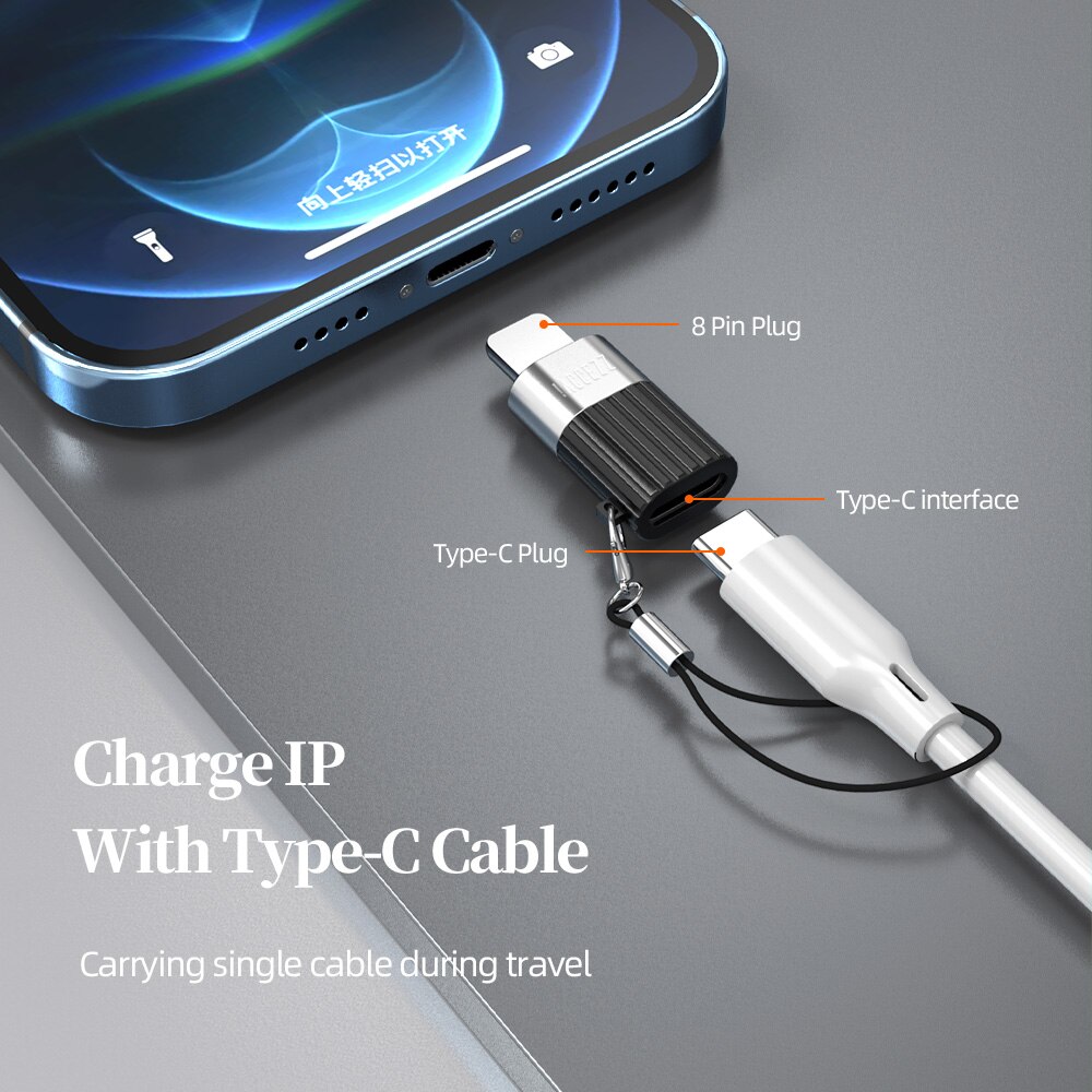 !ACCEZZ Mini USB C Adapter Micro USB Lighting For iPhone 12 11 Samsung Huawei Phone Tablet Fast Charging Data Cable Converter