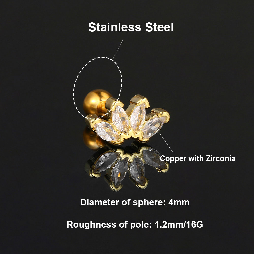 Zirconia Hoop Earring Oor Piercing 1PC Daith Tragus Helix Kwab Rook Hart Slang Kraakbeen Roestvrij Stalen Ketting Oorbel Sieraden