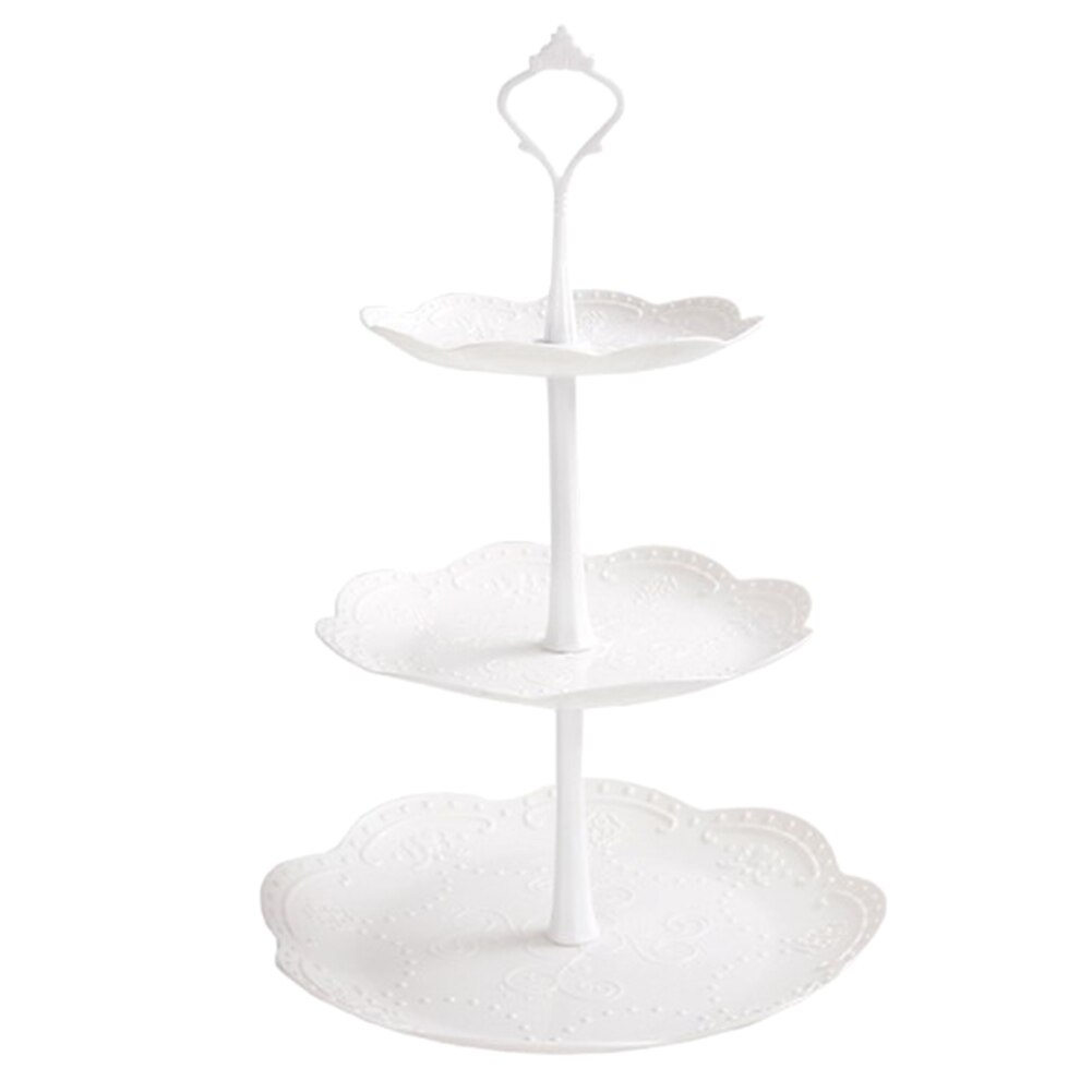 Afneembare Cake Stand Europese Stijl Ronde/Vierkante 3 Tier Gebak Cupcake Fruitschaal Serveren Dessert Houder Wedding Party Decor: 2C