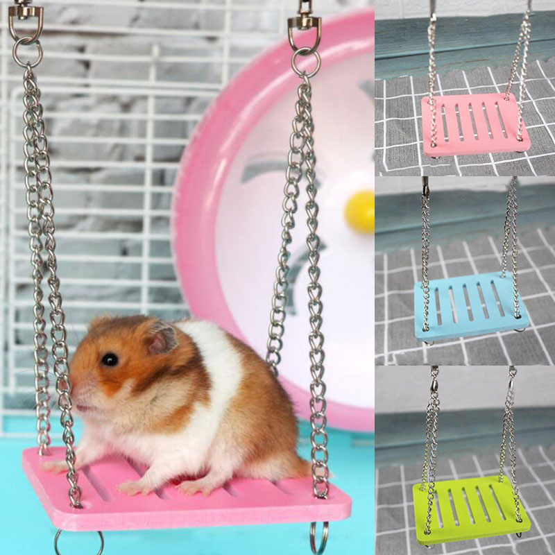 Hamster Kleur Schommel Speelgoed Opknoping Gadget Houten Kooi Accessoires Wip Rainbow Bridge Speelgoed Hamster Producten Hout Kunststof