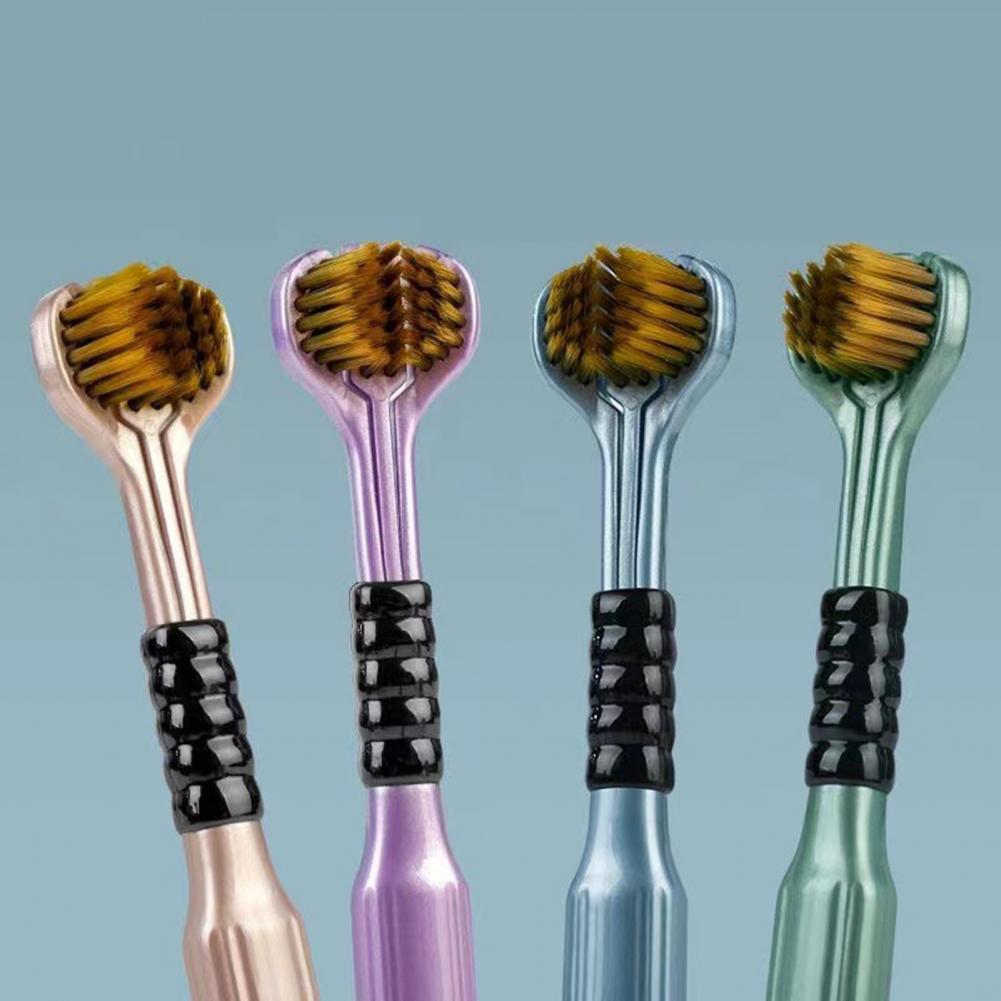 2 stuks driezijdige tandenborstel zachte haren volwassen tandenborstel drie zijden reizen metgezel tandenborstel