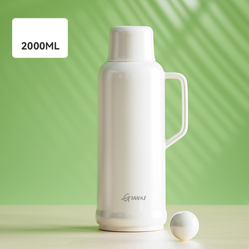 GIANXI botella termo al vacío de gran capacidad para mantener la vejiga interior de vidrio de la botella termo de té y café del hogar: Blanco