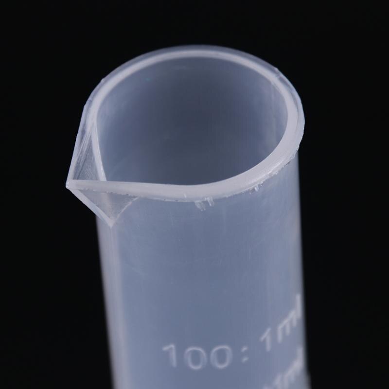 Transparent Measuring Plastic Graduated Cylinder Plastic Trial Test Liquid Tube Lab Tool 10/ 25/ 50/ 100 /250 /500 /1000ml