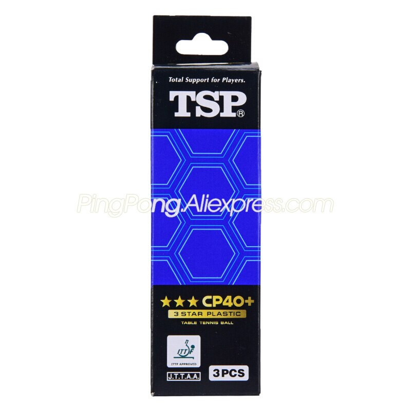 TSP 3 Sterne Tischtennis Ball (TSP CP40 + Gesäumt Wird) neue Material Kunststoff Original TSP 3-STERNE Klingeln Pong Bälle ITTF Genehmigt