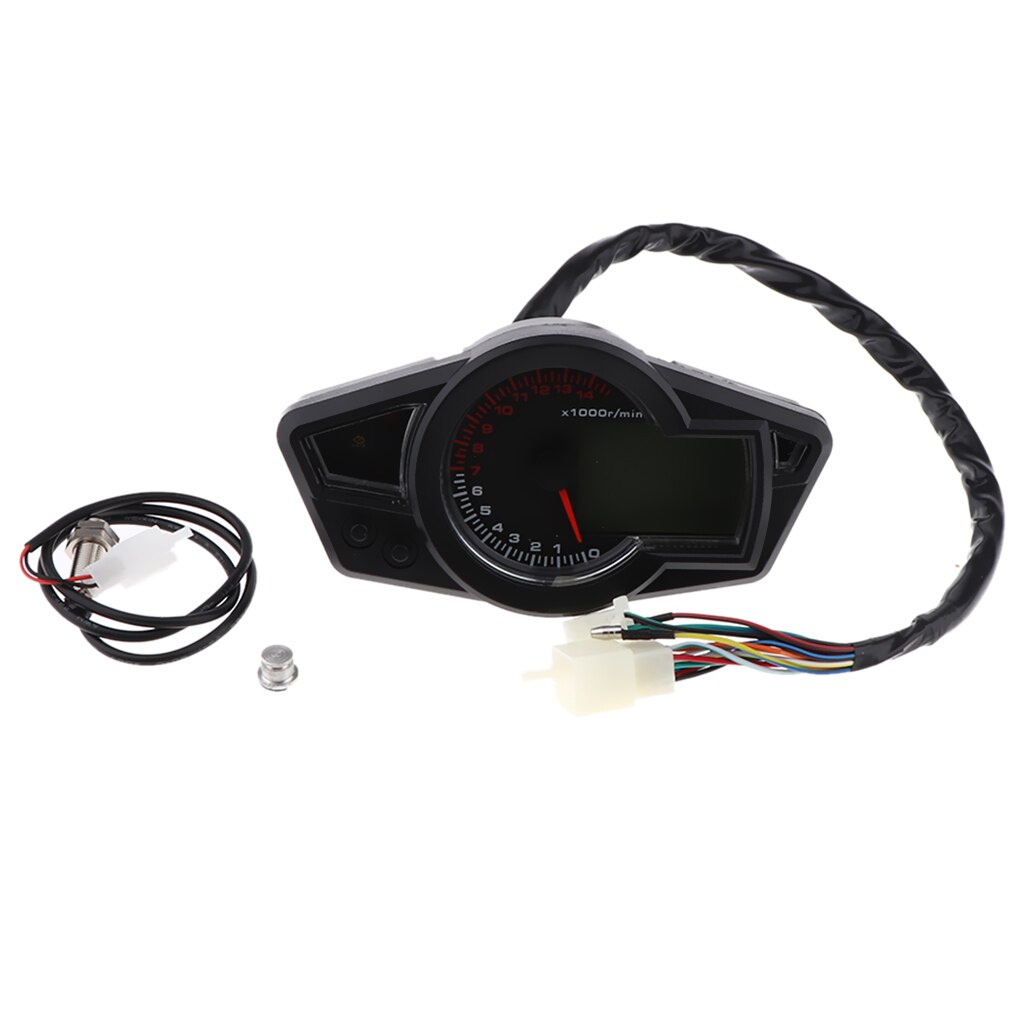 LCD Motorrad Lcd-Computer-geschwindigkeitsmesser-grüNe, 15000 RPM Tachometer-lehre, 12V DC-CY1782