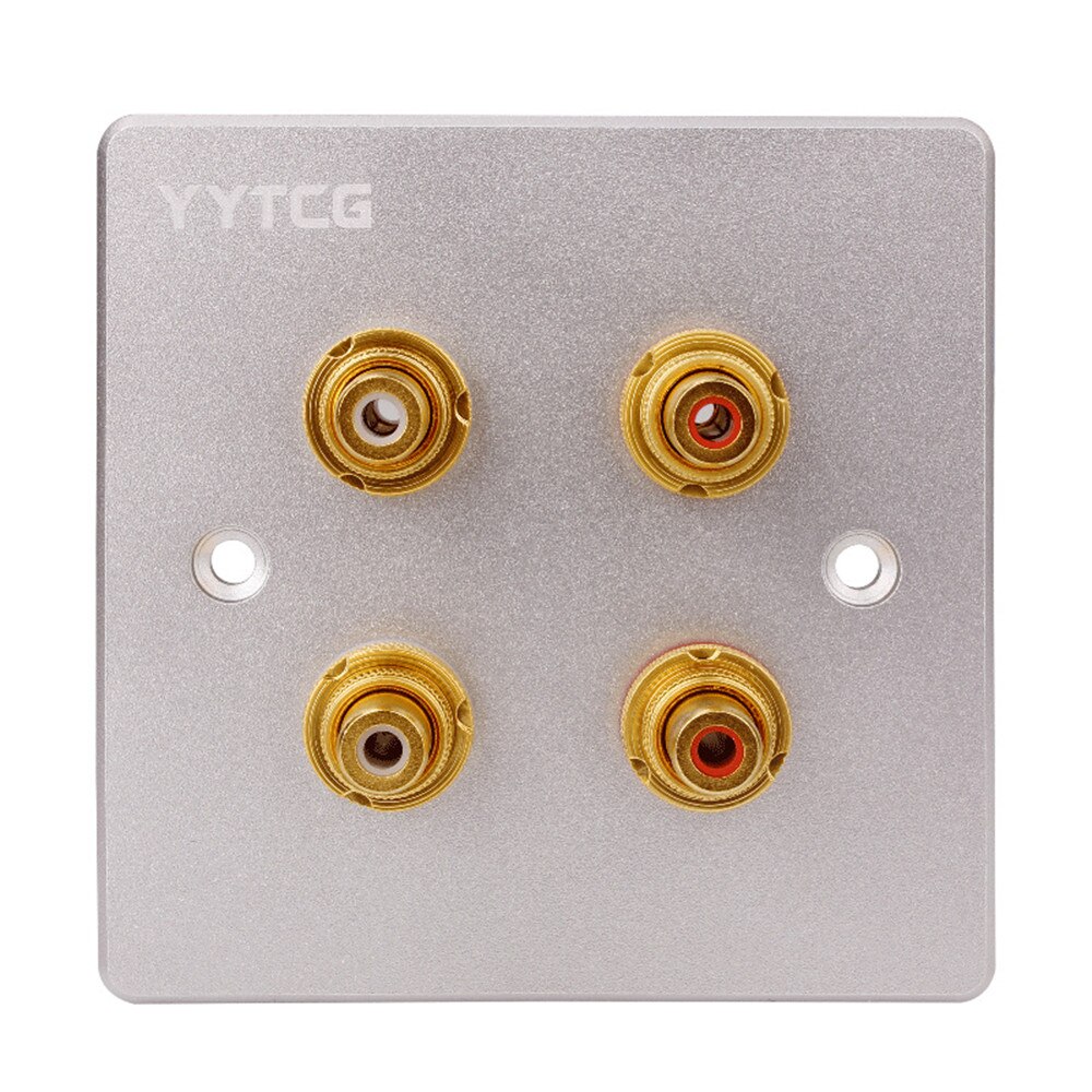 DIY RCA Jack Female Audio Panel Gold Plated Speaker Terminal Plate Wall RCA Socket Panel Mount Chassis Audio Socket TV Amplifier: RCA Silver 4 Digits / 1pcs