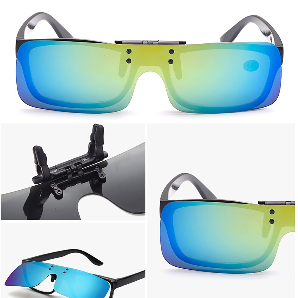 Gafas de sol polarizadas con Clip para pesca, lentes con espejo azul para conducir, visión nocturna, ciclismo, UV400