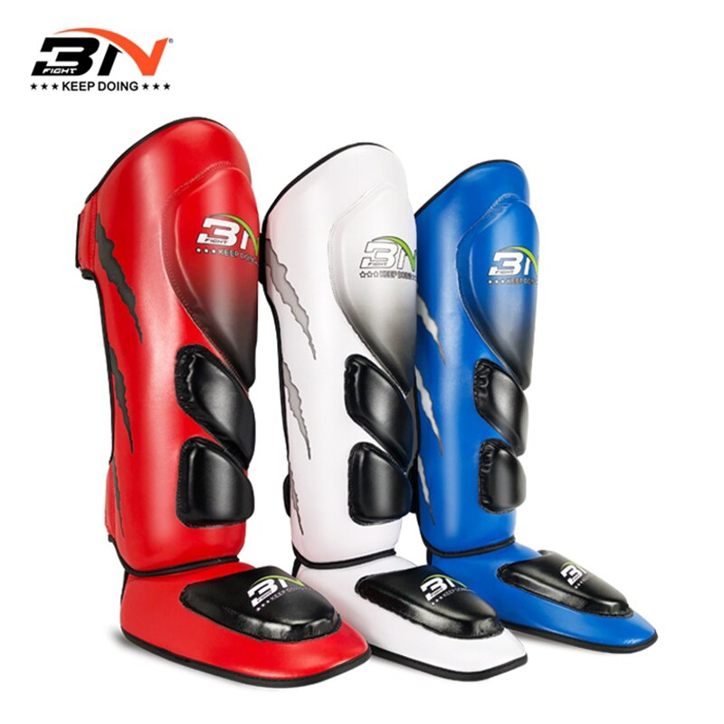 BN Thicker Boxing Shin Guards KickBoxing Fitness Anckle-support EVA Protection MuayThai Sanda Leg Shin Pad Taekwondo Guard