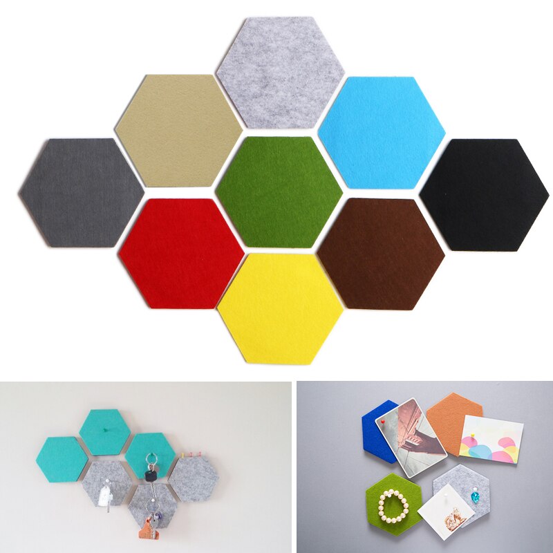 1pc sekskantet filtplade sekskantet wallsticker multifunktion 3d dekorative opslagstavler til hjemmet selvklæbende børneværelse