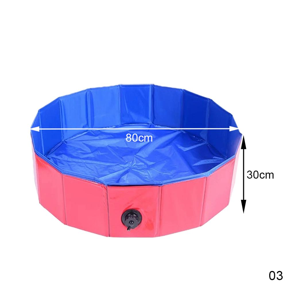 PVC Multi-uso plegable perro aire inflar piscina mascota cachorro natación piscina tina de baño Baño de mascotas tina de baño resistente portátil bañeras: Red 80X30cm