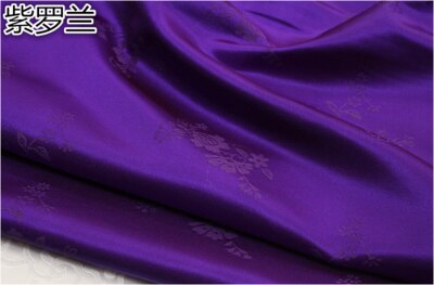Cf788 blommor traditionell kinesisk sidenbrokad tyg kinesiska bröllopskläder örngott tyger gör-det-själv-material hemtextilier: Violett