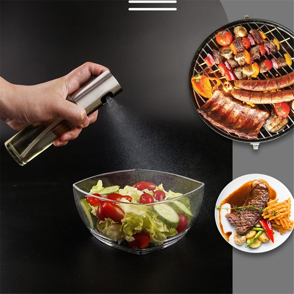 100ml Oil Bottle Glass Oil Spray BBQ Baking Olive Oil Spray Bottle Oil Vinegar Spray Bottles Anti-drip Oil Sauce Condiment Pots