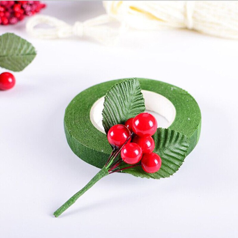 50 Uds. De frutas pequeñas rojas de espuma cereza baya golden fruit DIY decoración de árbol de Navidad 10MM/12MM