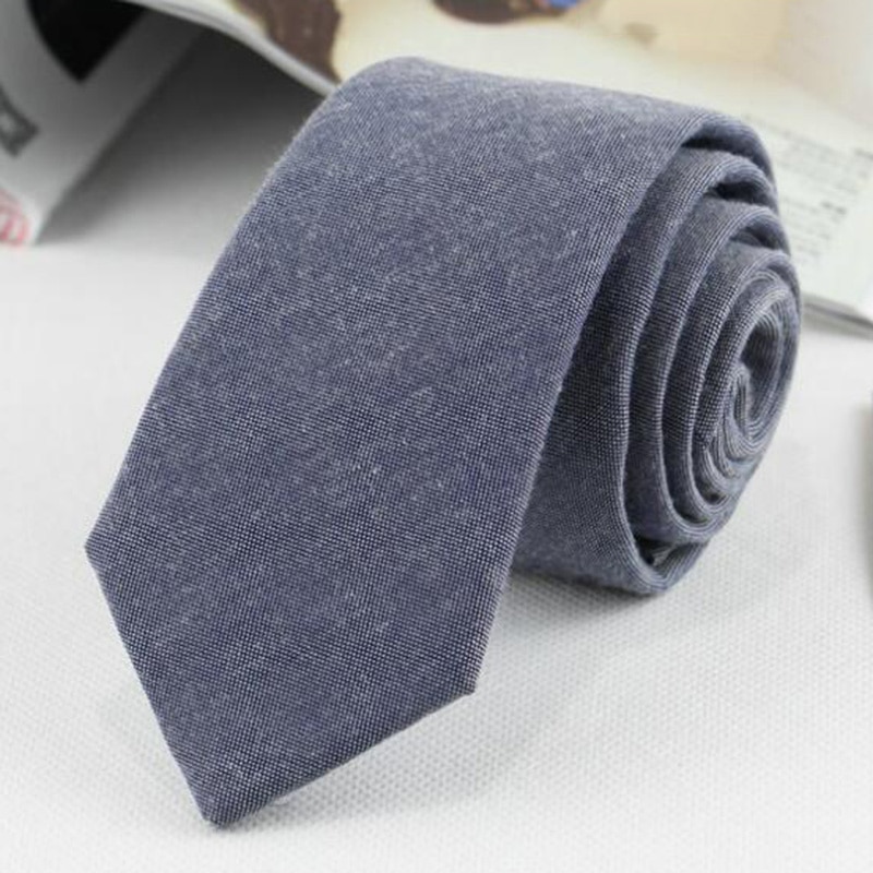 Rbocott bomuldsbånd solid slips 6cm slank slips mænds afslappet slank hals slips blå grå grøn rød til mænd forretnings bryllup