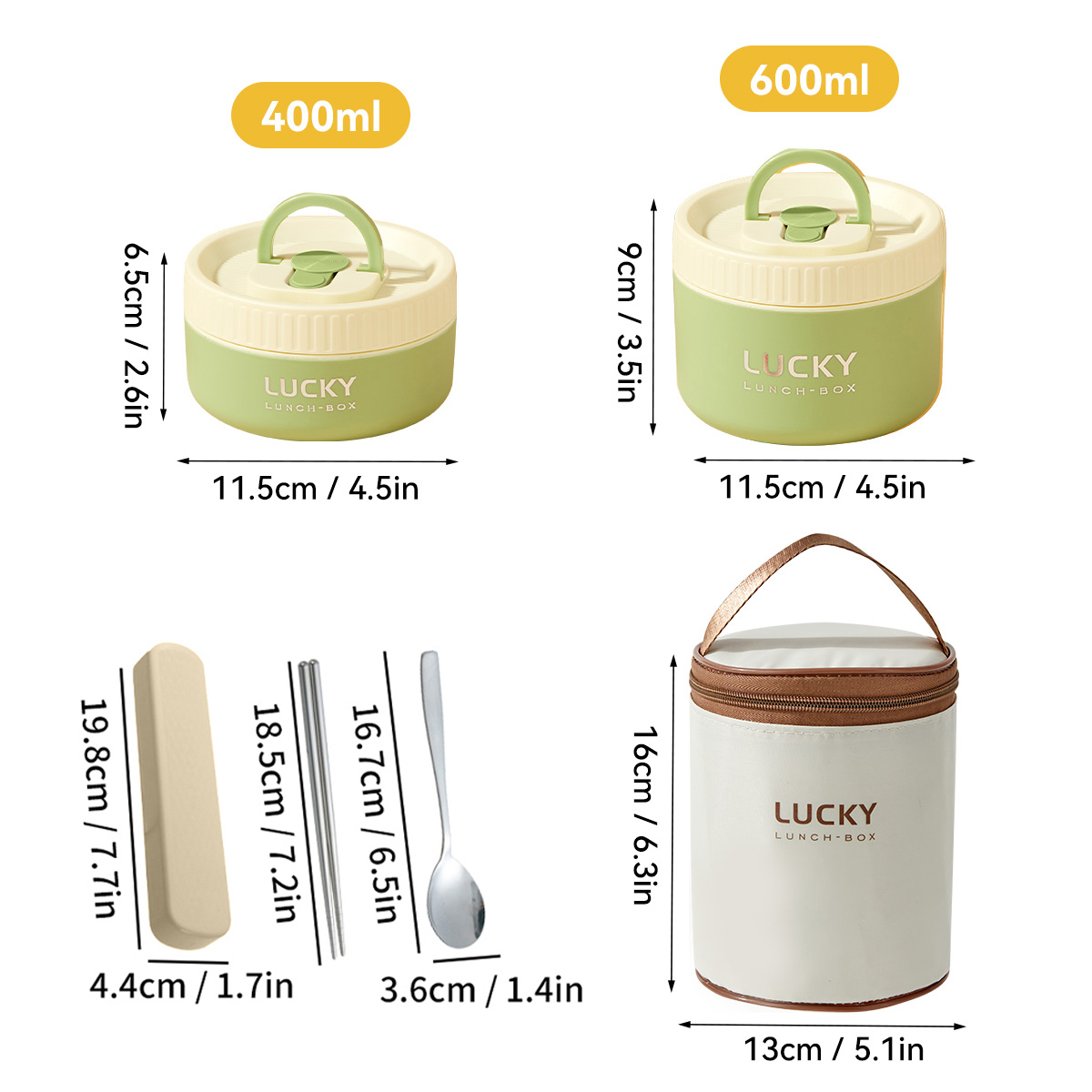 WORTHBUY Portable Thermal Lunch Box For Kid Student Leak-proof Bento Box Set 304 Stainless Steel Food Storage Container Heatable: Brown