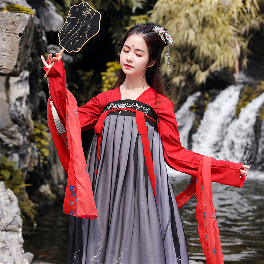 Hanfu Chinesischen Stil Alte Kostüm Traditionellen Volk tanzen Bühne Leistung Kleidung retro Sänger Prinzessin Gebühr Kleid