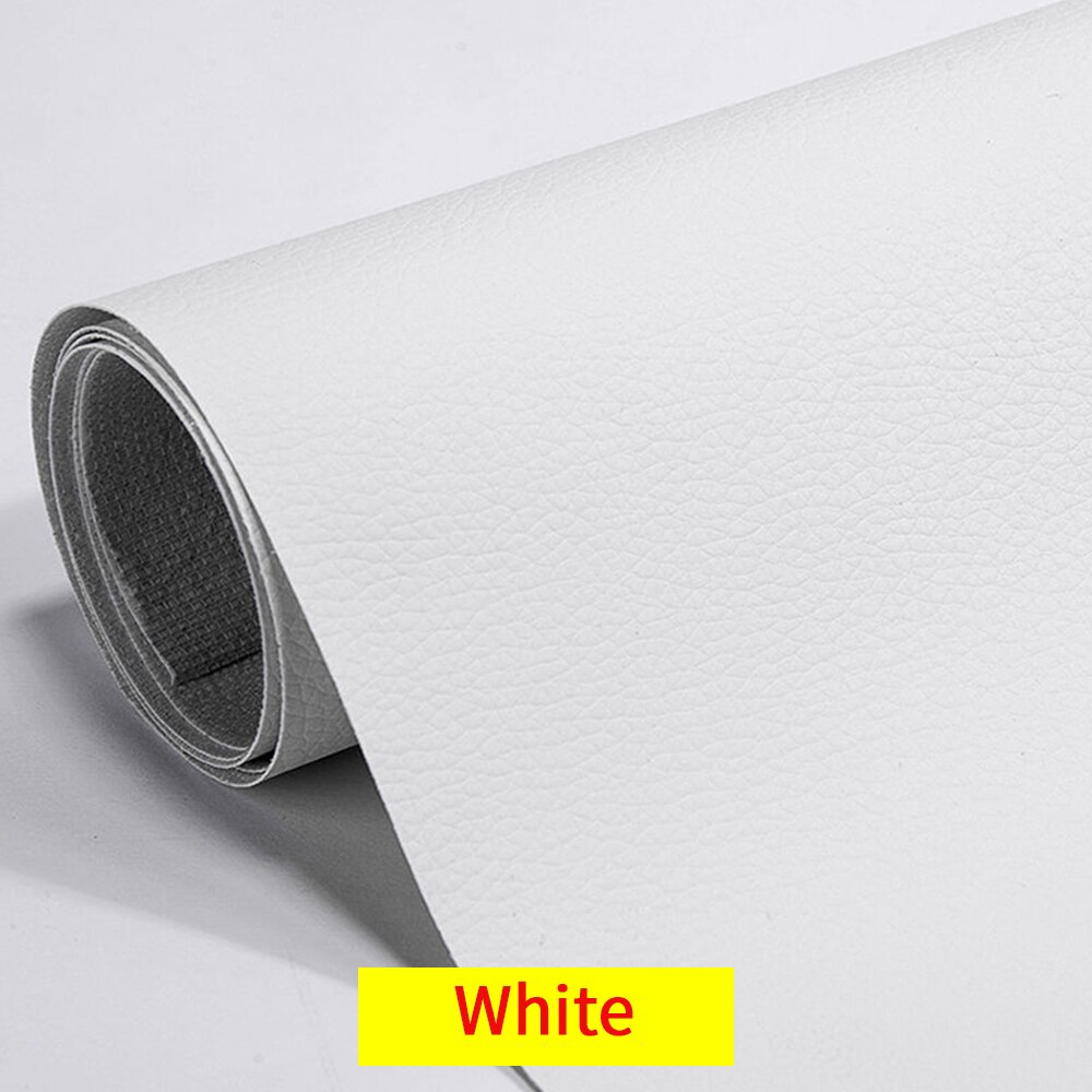 Cuir PU auto-adhésif pour siège de voiture, 20x30cm, tissu pour siège de voiture: White