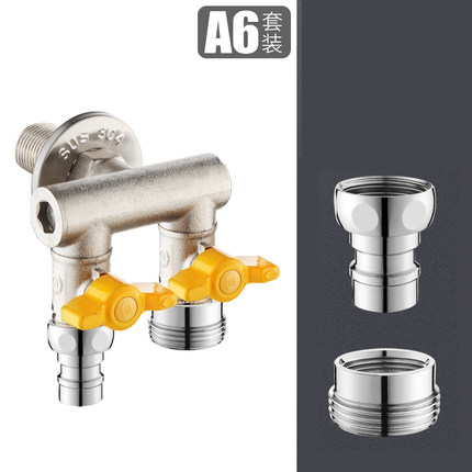 big flow DN15 Brass water valve bathroom faucet valve water inlet valve washing machine splitter angle valve: A6