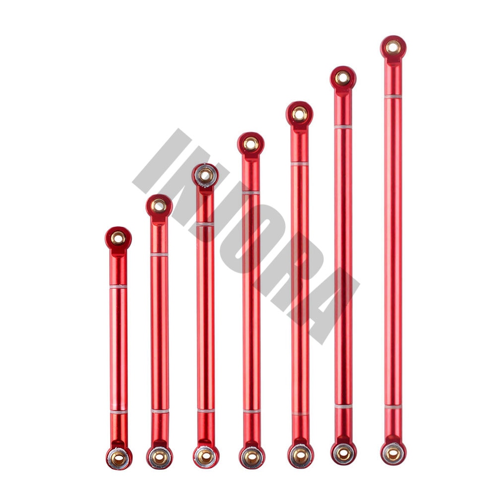 2PCS RC Car 70 80 90 100 110 120 130MM Red/Black Aluminum Alloy Link Rod for 1/10 RC Crawler Axial SCX10 D90 Upgrade Parts