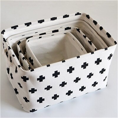 Panier de rangement pliable imprimé croix fulllove noir sml xl pour vêtements, papeterie, jouets, rangement et organisation de la maison: M blanc