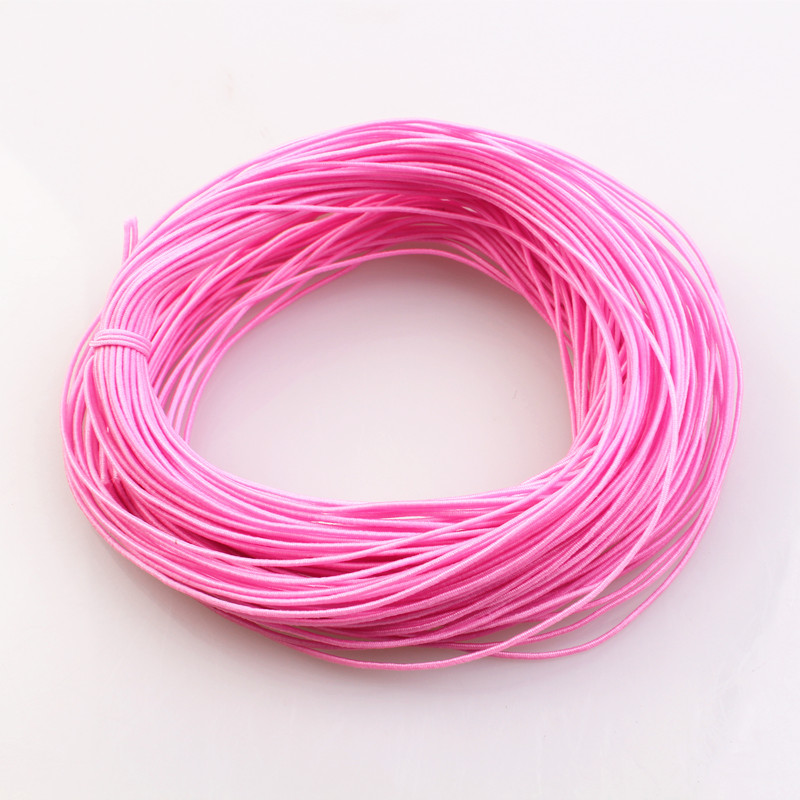 1mm 24M Geflochtene Elastische Schnur Perlen Themen Stretch String Stoff Crafting Schnüre für Schmuck Machen 23 Farben: Pink