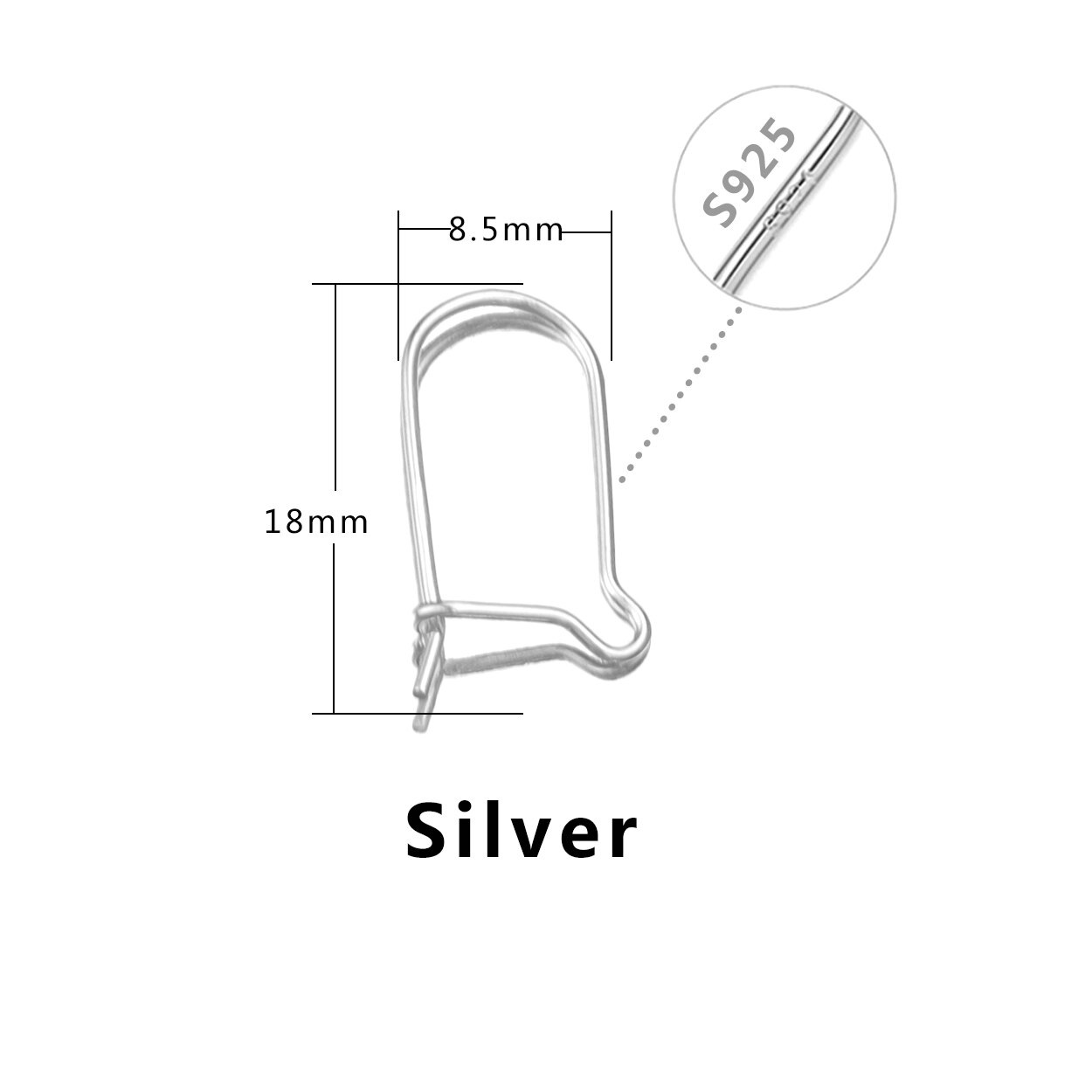 10 Stuks 100% 925 Sterling Zilver Hypoallergeen Oorbellen Haak Anti Allergie Earring Sluitingen Maken Voor Diy Sieraden Maken Levert: changS