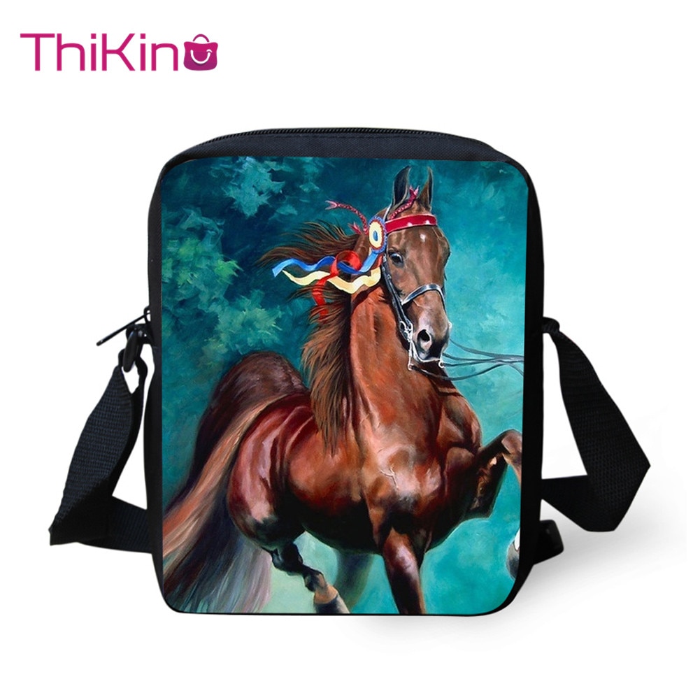 Thikin caballo patrón de bandolera de hombro de verano Bolso tipo bandolera para teléfono para niños teléfono bolsa bolsas de compras Mochila