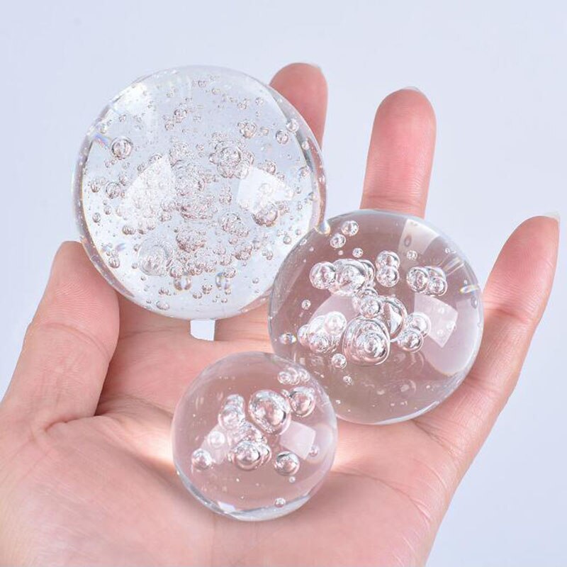 Klar boble glas kugle feng shui magisk krystal sfære soveværelse desktop hjem dekoration ornamenter figuras de cristal decorativas