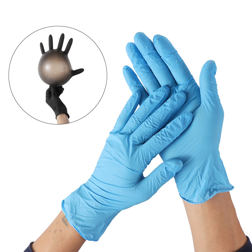 2pcs/pair Disposable Mechanic Soft Rubber Nitrile Gloves Black Latex Home Food Laboratory Cleaning Supplies