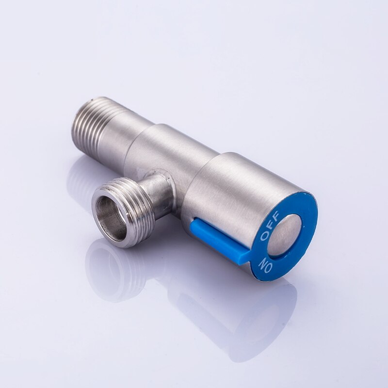 Válvula de ángulo a prueba de explosiones para baño, baño, cuarto de baño, cocina, fregadero, válvula de entrada de agua de parada G1/2(4 ') de acero inoxidable 304: Blue Valve Only
