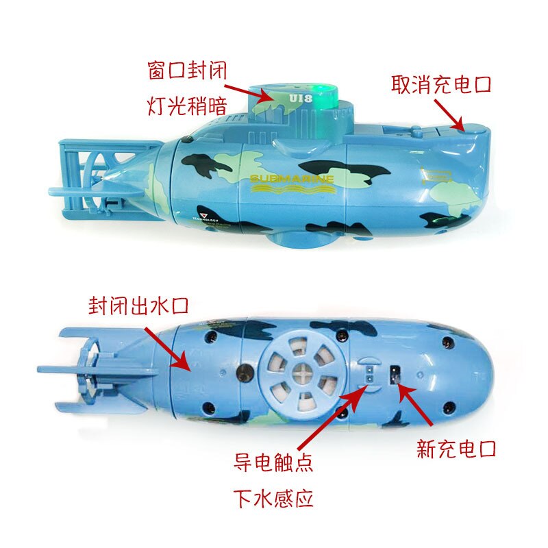 Mini Rc Submarine Afstandsbediening Boot Waterdicht Duiken Speelgoed Simulatie Model Cadeau Voor Kinderen Jongens Meisjes