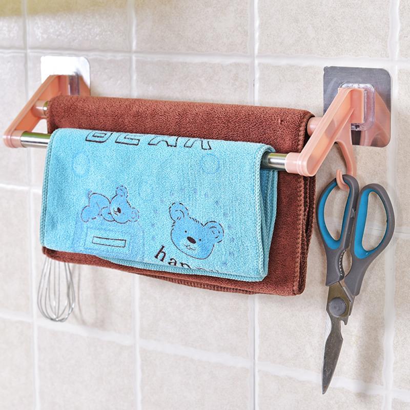 Handdoekenrek 37Cm Handdoek Rail Rack Holder Wandmontage Badkamer Plank Roestvrij Ssteel Dubbele Plank Badkamer Handdoekenrek Bars