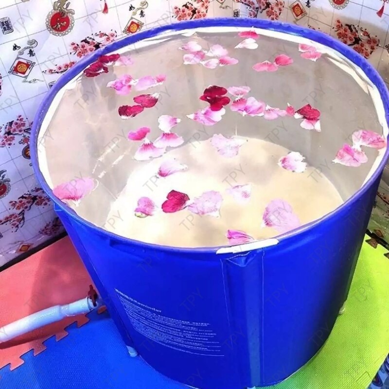 65x70cm vasca da bagno pieghevole portatile per adulti pieghevole vasca da bagno staffa addensare PVC famiglia grande corpo SPA vapore Sauna barile