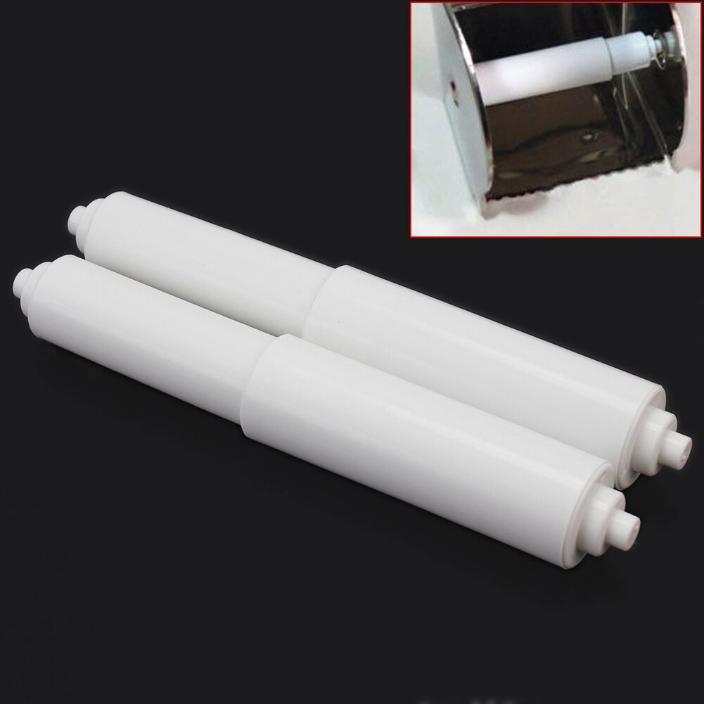 2pcs Adjustable White Plastic Replacement Toilet Paper Roll Holder Roller Stretch Spindle Home Room Barthroom DIY Craft Supplies