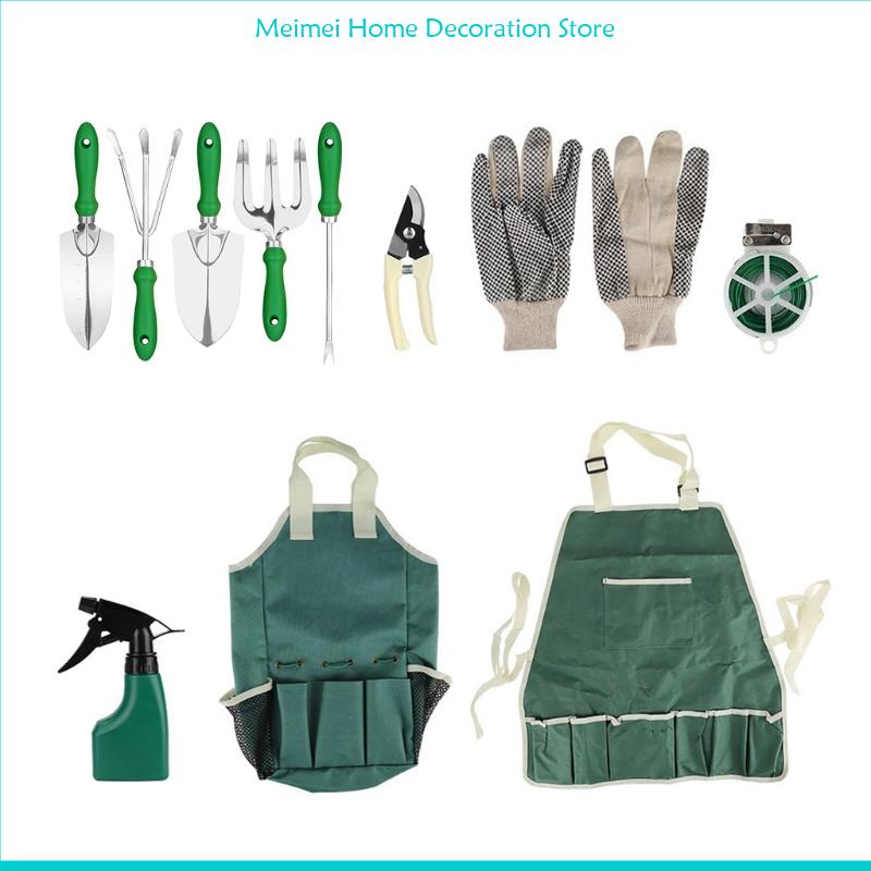 H7BF 11 Pcs Garden Work Tool Set for Digging Planting Pruning Corrosion Resistance