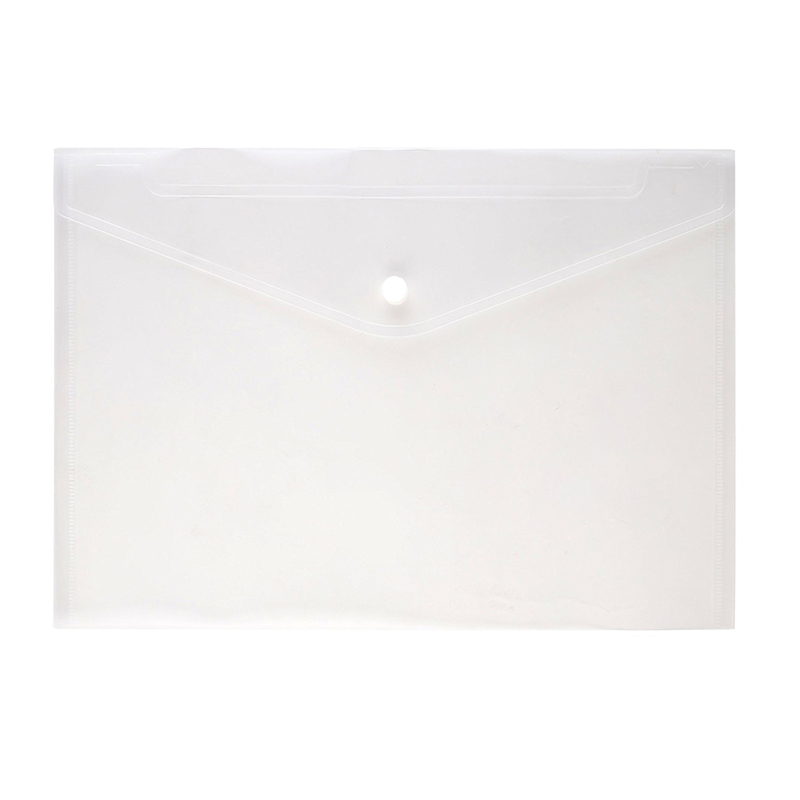 A4 Clear Document Bag Paper File Folder Stationery School Office Letter Envelope Folder Translucent Case PP 6 Candy Colors: White