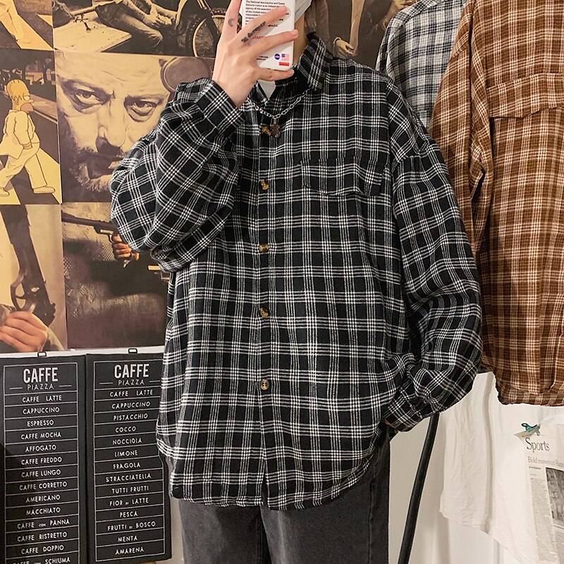 Leesbaar Lente Herfst Plaid Shirts Mannen Met Lange Mouw Mannen Casual Shirt Koreaanse Shirts Man Shirt Mannen