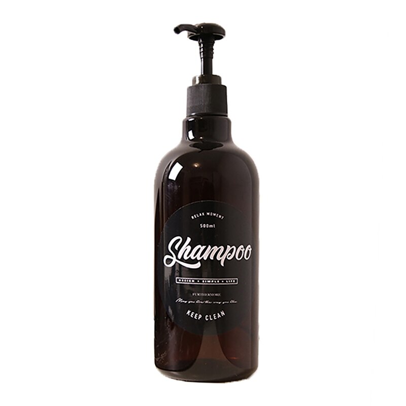 500ml nordisk brun bad genopfyldelig flaske shower gel shampoo tryk flaske shower gel genopfyldelig tomme bad opbevaringsflasker: E