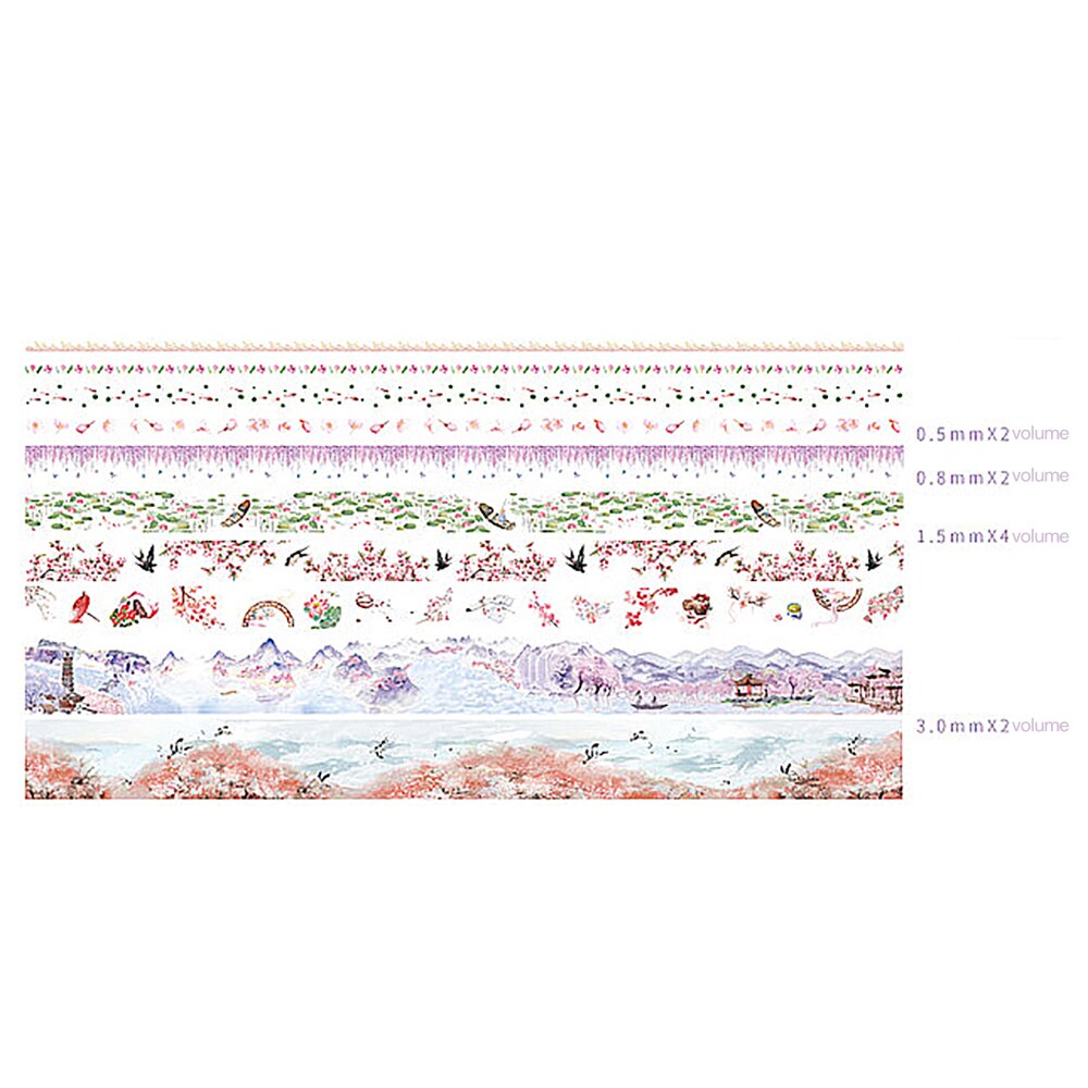 Savita Floral Washi Tape Set — 8 Rolls Of Decorative Masking Tape For DIY, Scrapbooking, Gift Wrapping & Crafts - View #14